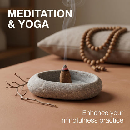 Stone Incense Dish – natural stone mindful home accent – alternate angle