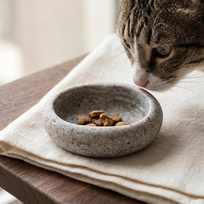 Tiny Cat Bowls - Natural Stone Dish For Freeze Dried Treats – natural stone bird and wildlife accessory – primary product vie