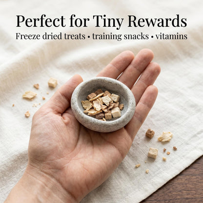 Tiny Cat Bowls - Natural Stone Dish For Freeze Dried Treats – natural stone bird and wildlife accessory – product detail