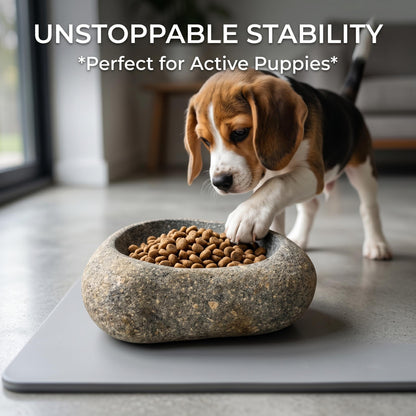No Spill Dog Food Bowl – natural stone bird and wildlife accessory – product detail