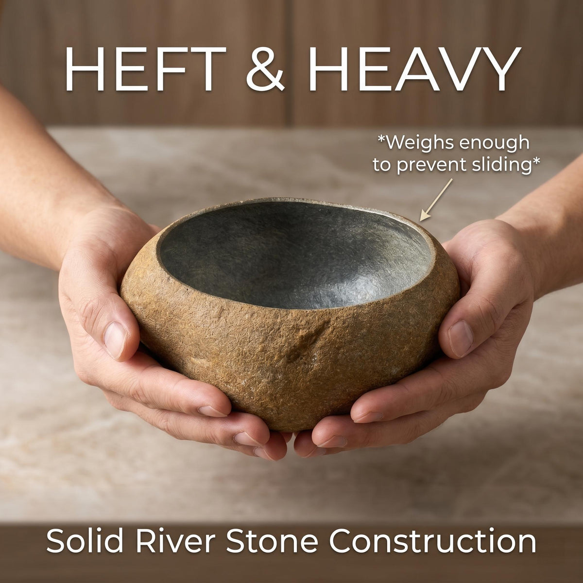 No Spill Dog Food Bowl – natural stone bird and wildlife accessory – alternate view