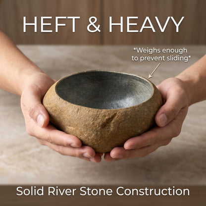 No Spill Dog Food Bowl – natural stone bird and wildlife accessory – alternate view