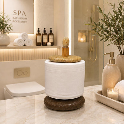 Natural Stone Spa Bathroom Decor – natural stone bathroom accessory – detail view
