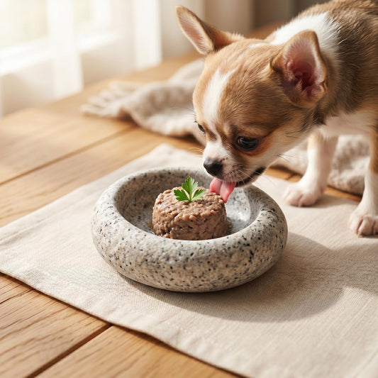 Dog Treat Bowl - Natural Stone Puppy Snack Bowl For Training – natural stone bird and wildlife accessory – primary product vi