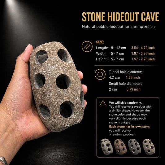 Shrimp Hide Cave Natural Stone – natural stone aquarium accessory – alternate product view