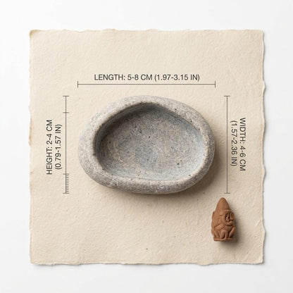 Stone Incense Dish – natural stone mindful home accent – detail view