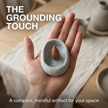 Stone Incense Dish – natural stone mindful home accent – alternate product view