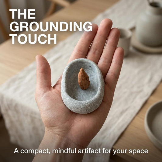 Stone Incense Dish – natural stone mindful home accent – alternate product view