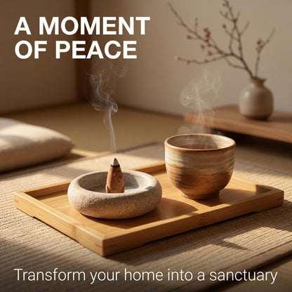 Stone Incense Dish – natural stone mindful home accent – alternate view