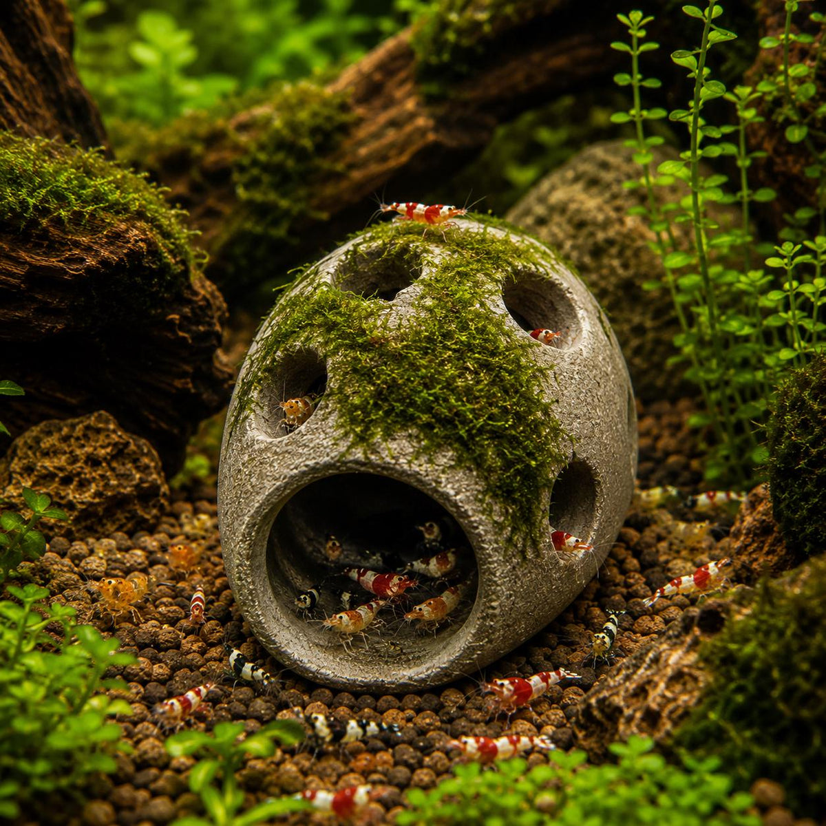 Shrimp Hide Cave Natural Stone – natural stone aquarium accessory – alternate angle