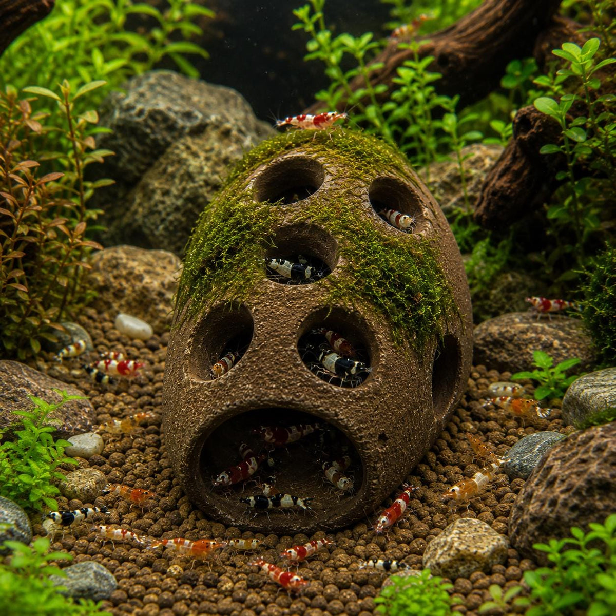 Shrimp Hide Cave Natural Stone – natural stone aquarium accessory – alternate angle