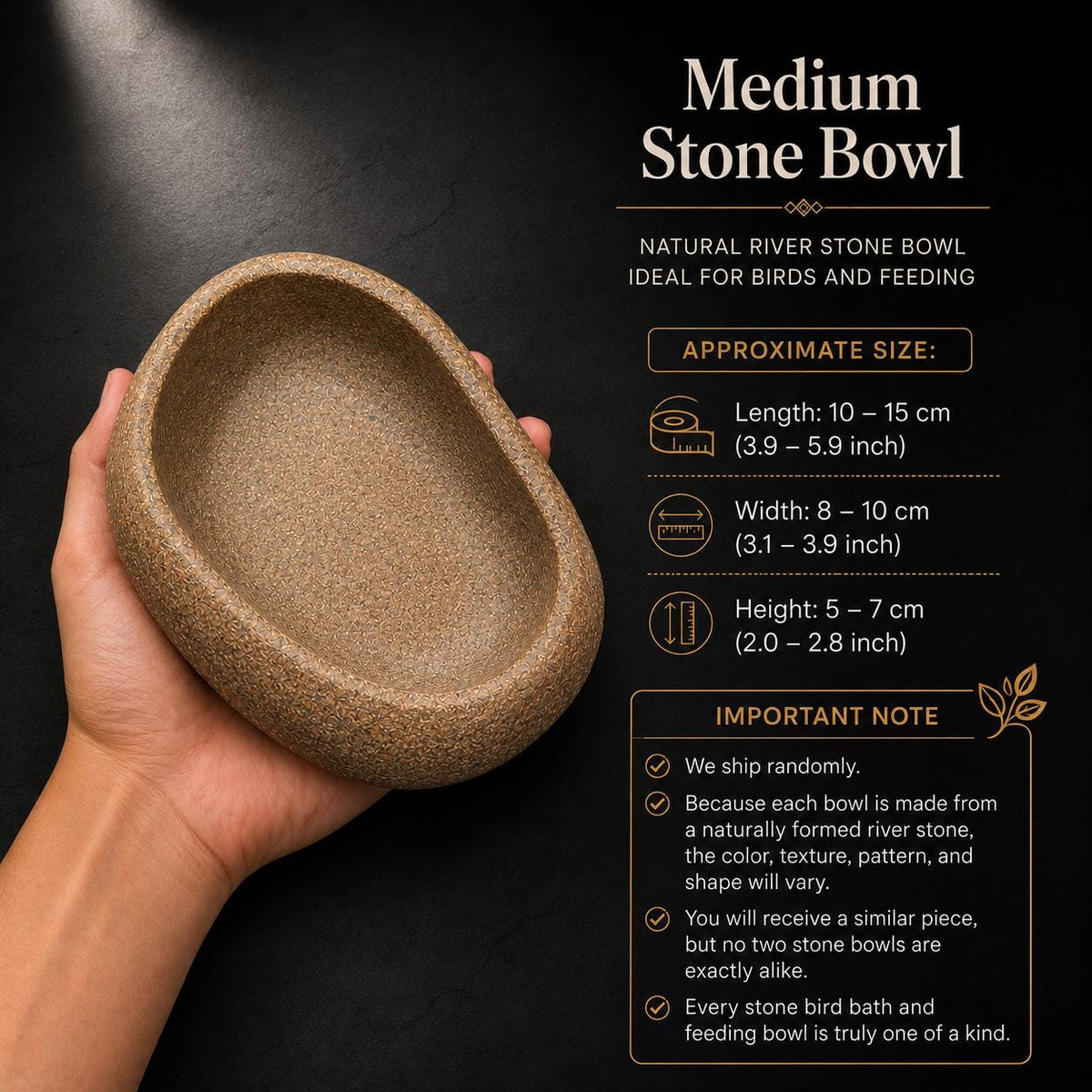 Handmade River Stone Bowl – natural stone mindful home accent – alternate angle