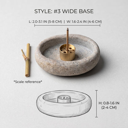 Minimalist Incense Stick Holder - River Stone – natural stone mindful home accent – product detail