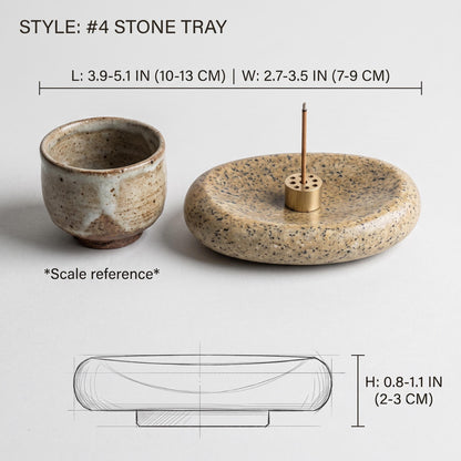 Minimalist Incense Stick Holder - River Stone – natural stone mindful home accent – alternate view