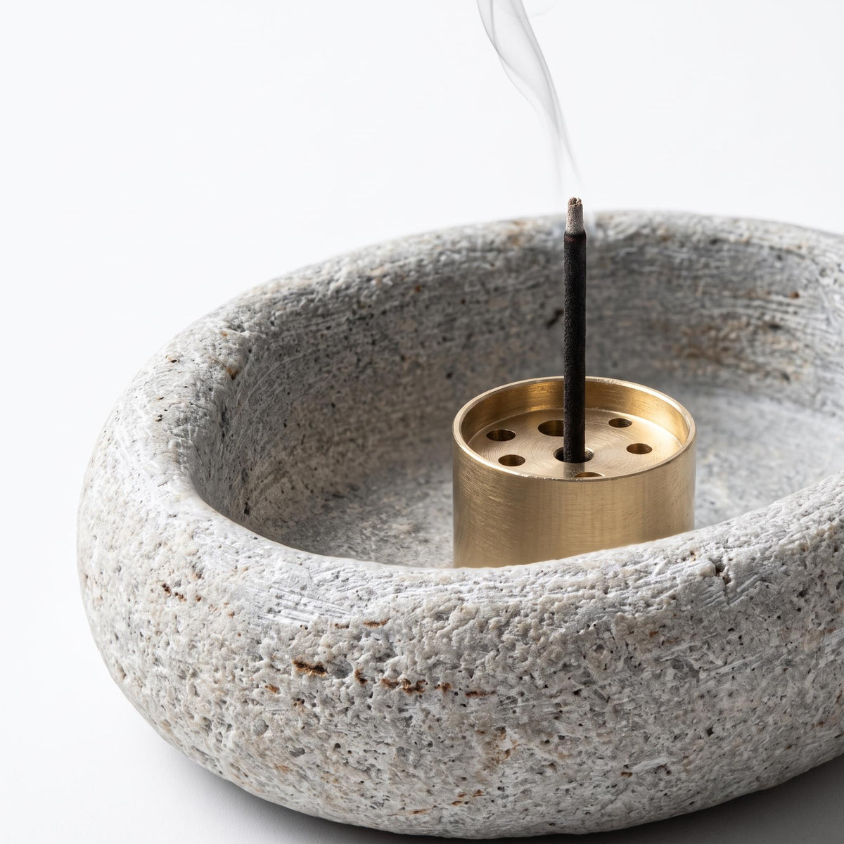 Minimalist Incense Stick Holder - River Stone – natural stone mindful home accent – alternate view