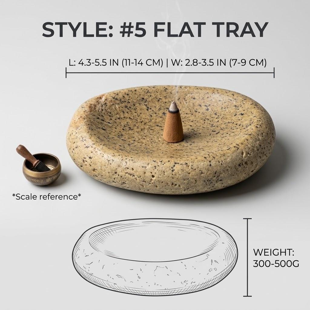 Cone Incense Burner: Handmade Rock Dish & Wabi Sabi Room Decor – natural stone mindful home accent – product detail