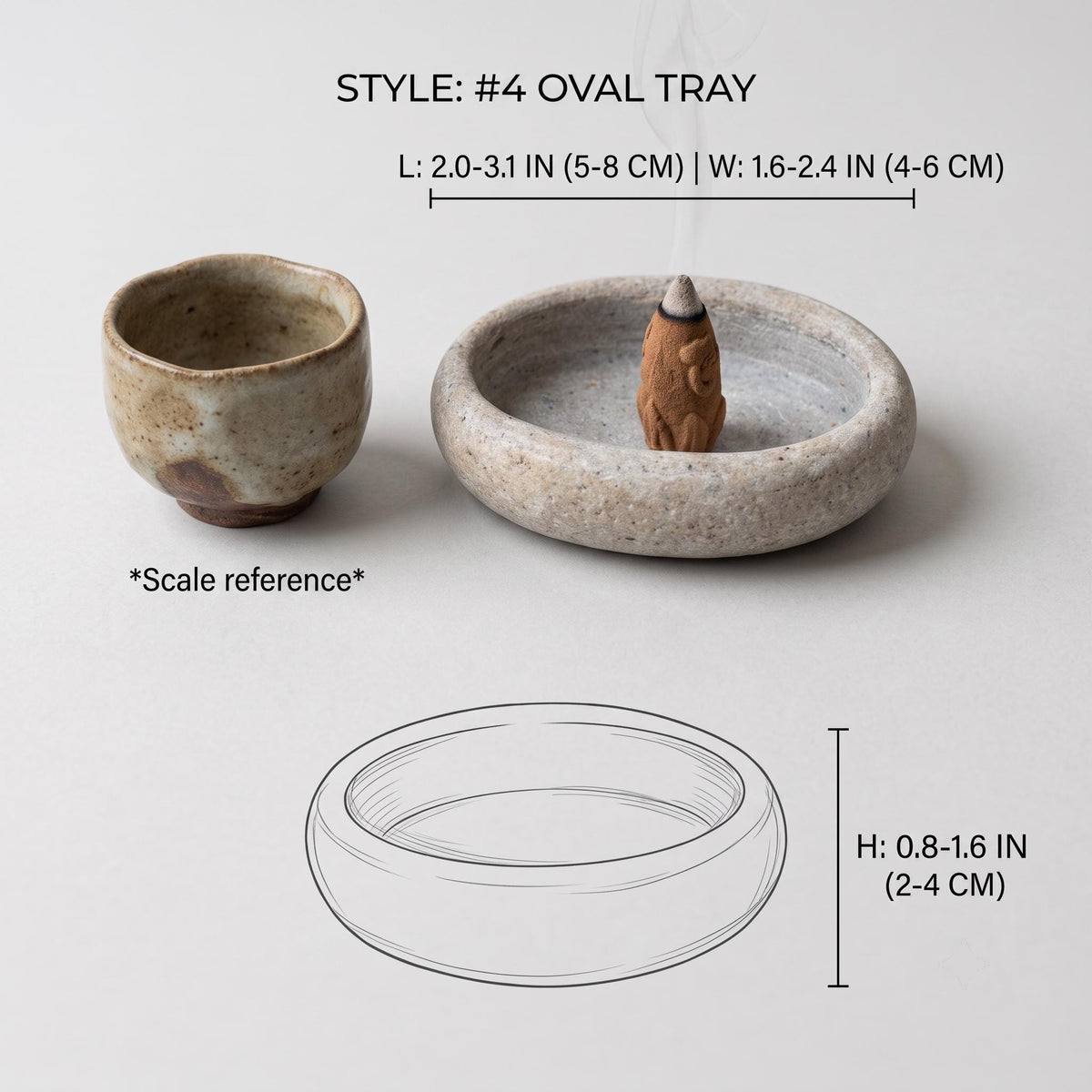 Cone Incense Burner: Handmade Rock Dish & Wabi Sabi Room Decor – natural stone mindful home accent – alternate view
