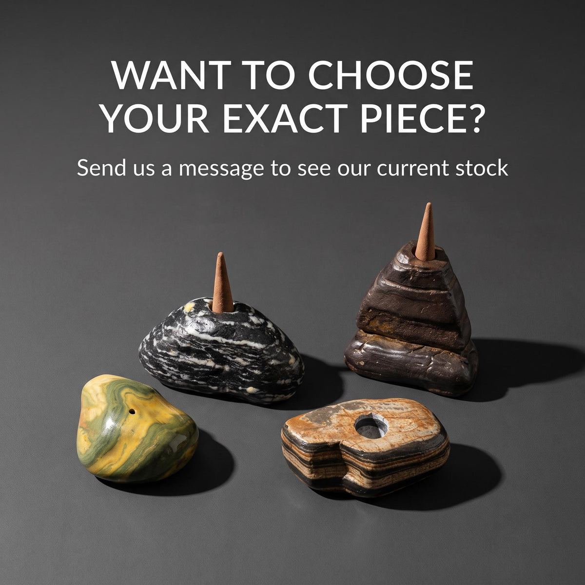 Stone Incense Holder – natural stone mindful home accent – alternate view