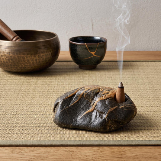 Stone Incense Holder – natural stone mindful home accent – alternate product view