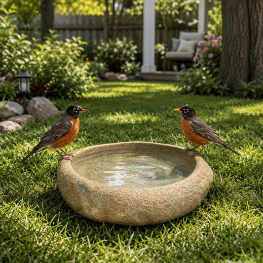 Backyard Bird Bath – natural stone bird and wildlife accessory – primary product view