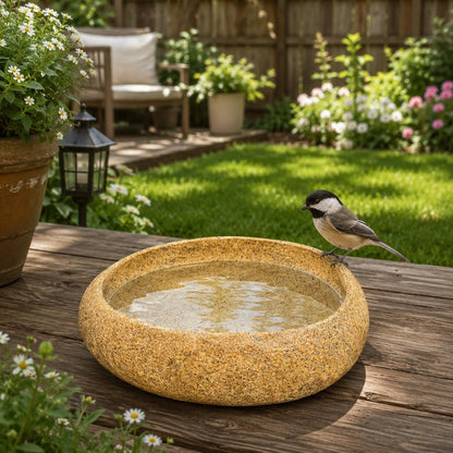 Backyard Bird Bath – natural stone bird and wildlife accessory – product detail