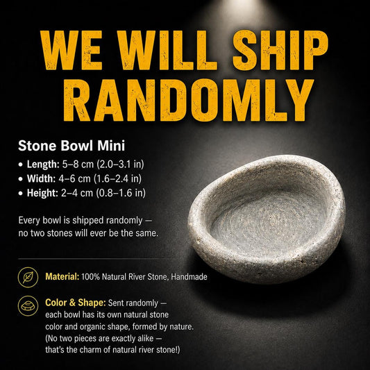 Stone Bowl - Natural River Stone Bowl – natural stone bird and wildlife accessory – alternate product view