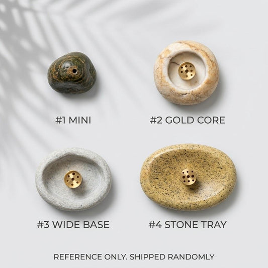 Minimalist Incense Stick Holder - River Stone – natural stone mindful home accent – alternate product view
