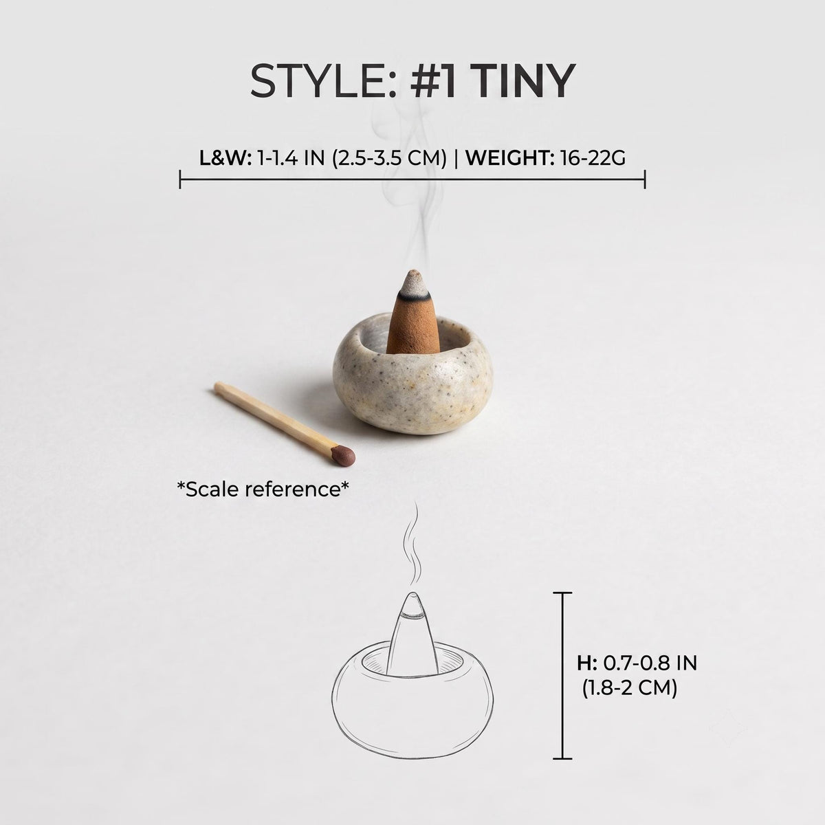 Cone Incense Burner: Handmade Rock Dish & Wabi Sabi Room Decor – natural stone mindful home accent – detail view