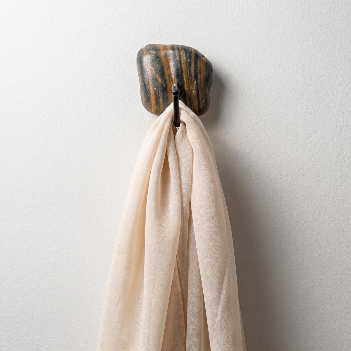 Hat Hooks & Scarf Holder: Natural Stone Adhesive Bag Hook – natural stone wall hook or rack – alternate product view