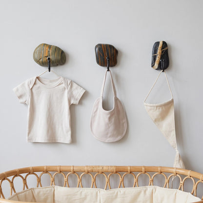 Nursery & Kids Room Wall Hooks – natural stone wall hook or rack – detail view