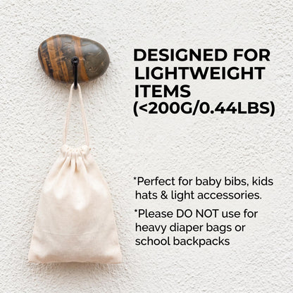 Nursery & Kids Room Wall Hooks – natural stone wall hook or rack – alternate view