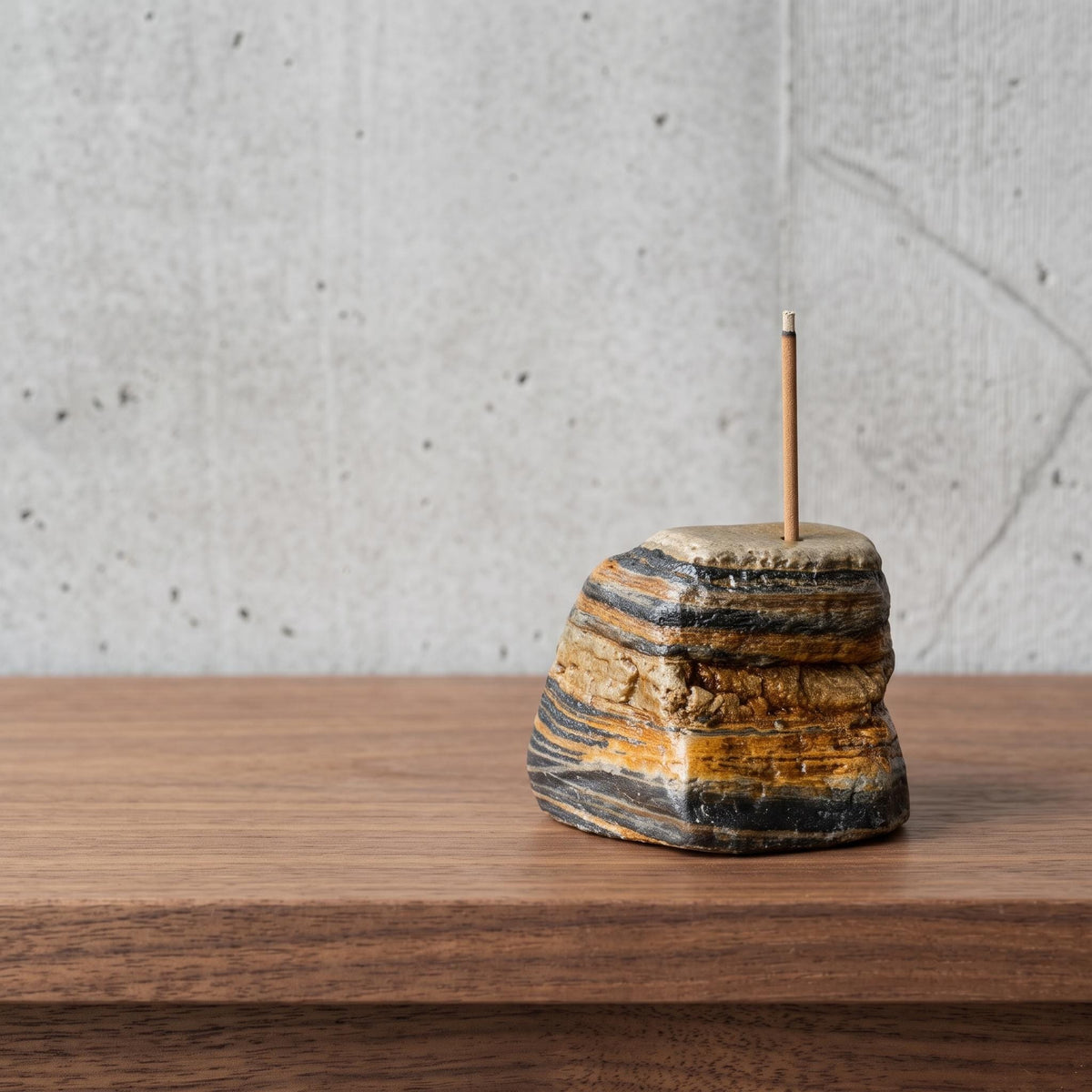 Stone Incense Holder – natural stone mindful home accent – detail view