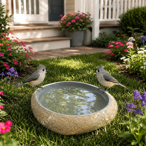 Garden Bird Bath – natural stone bird and wildlife accessory – primary product view