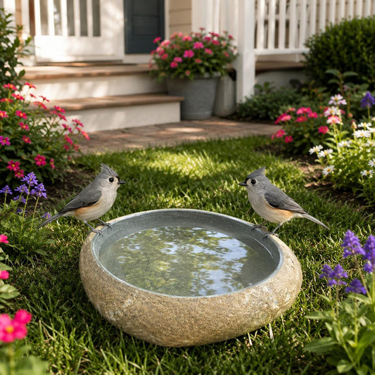 Garden Bird Bath – natural stone bird and wildlife accessory – primary product view