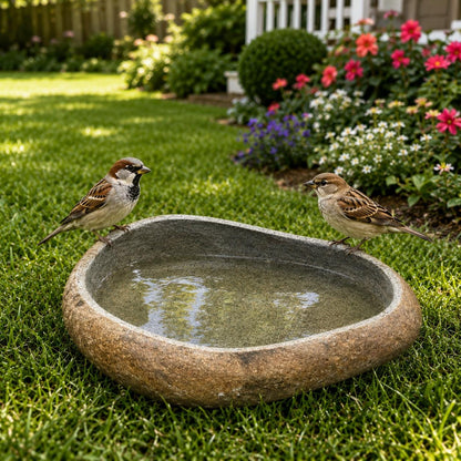 Garden Bird Bath – natural stone bird and wildlife accessory – product detail