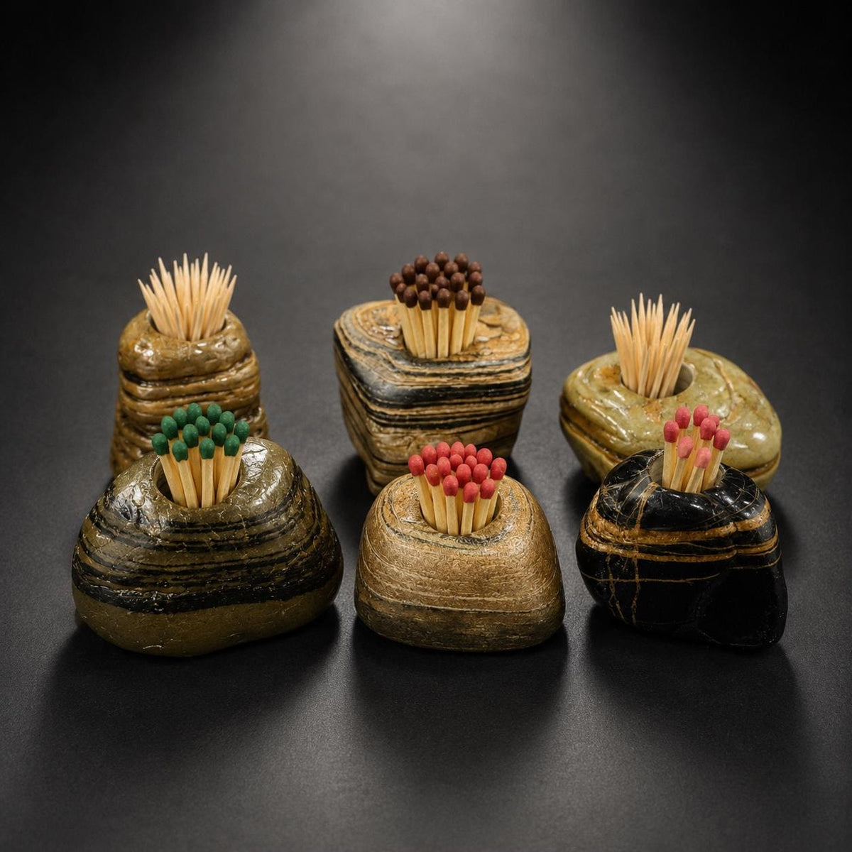 Match Holder - Stone Match Holder – natural stone mindful home accent – primary product view