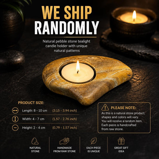Rock Candle Holder – natural stone mindful home accent – alternate product view