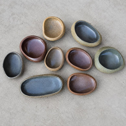 Stone Bowl - Natural River Stone Bowl – natural stone bird and wildlife accessory – product detail