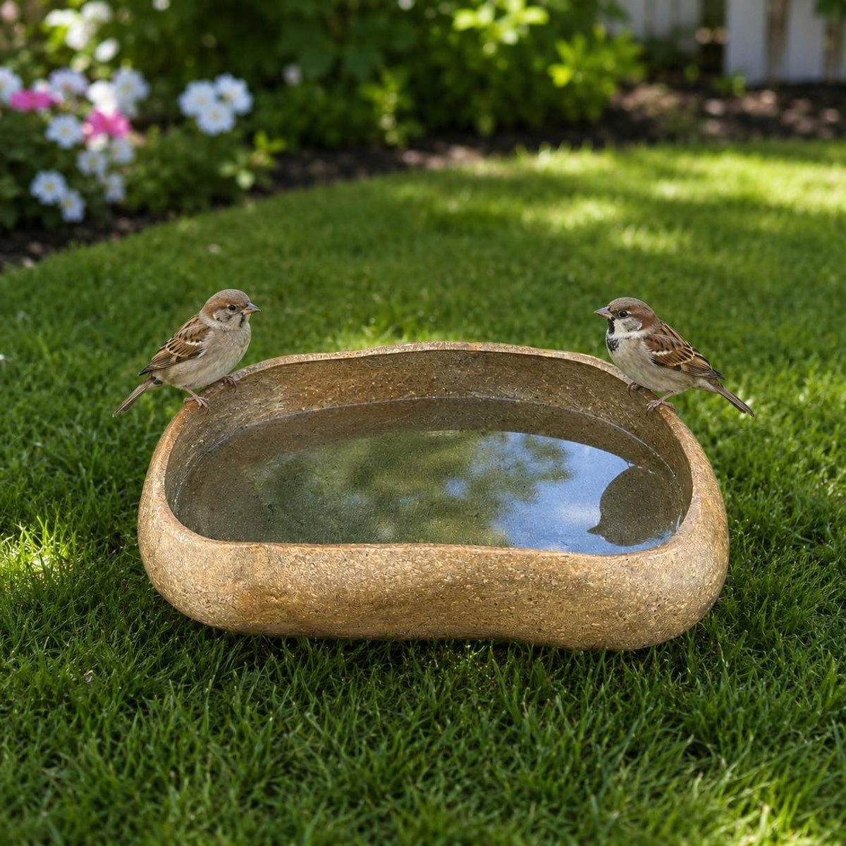 Stone Bowl - Natural River Stone Bowl – natural stone bird and wildlife accessory – product detail