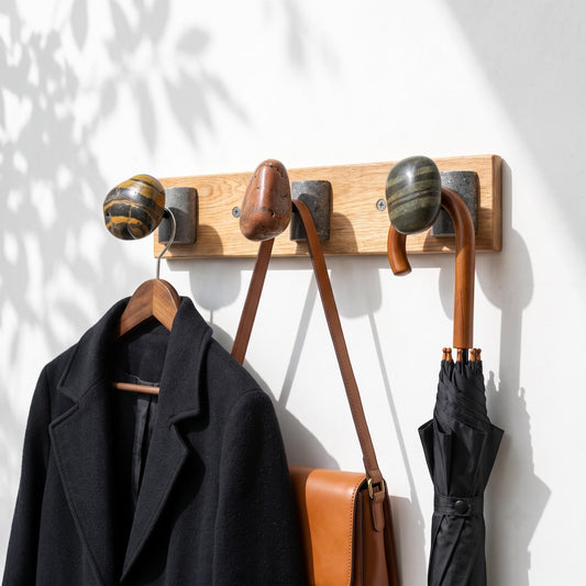 Wall Coat Rack & Heavy Duty Coat Hooks: Natural Stone Entryway – natural stone wall hook or rack – primary product view
