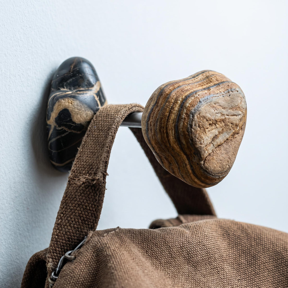 Wall Coat Rack & Heavy Duty Coat Hooks: Natural Stone Entryway – natural stone wall hook or rack – detail view
