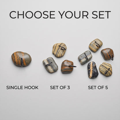 Wall Jewelry Holder & Necklace Organizer: Natural Stone Boho – natural stone wall hook or rack – alternate view