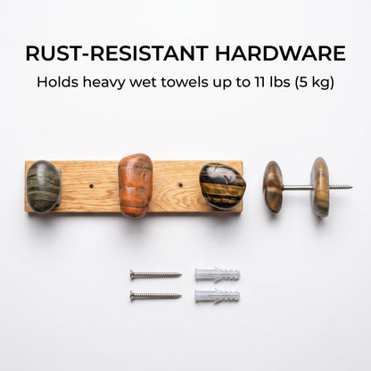 Natural Stone Wall Hooks: Towel & Robe Hooks – natural stone wall hook or rack – alternate view