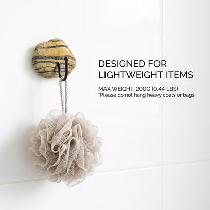 Small Bathroom Towel Hooks & Washcloth Holder: Natural Stone – natural stone bathroom accessory – product detail