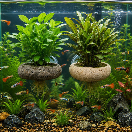 Natural Stone Aquarium Plant Holder - Suction Cup – natural stone aquarium accessory – primary product view