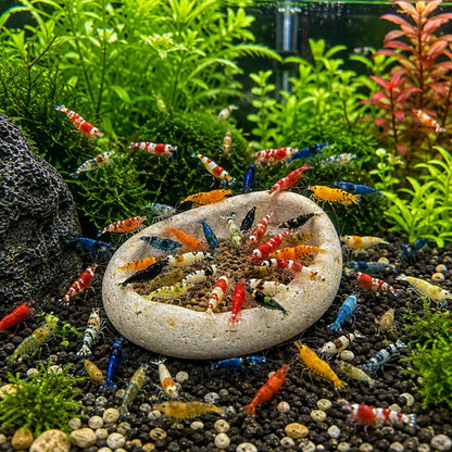 Aquarium Shrimp Feeding Bowl – natural stone aquarium accessory – primary product view