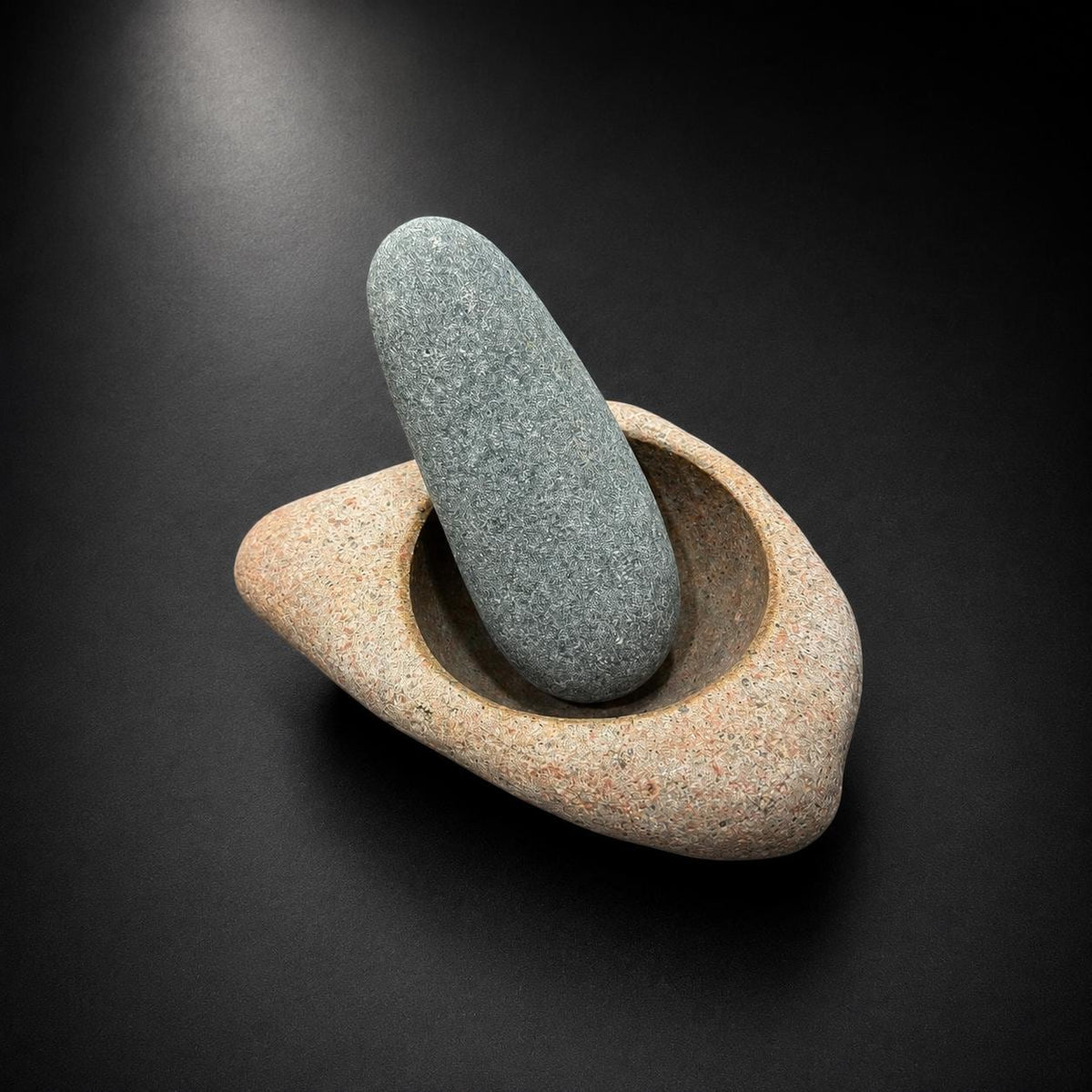 Natural Stone Mortar And Pestle – natural stone kitchen and dining accessory – alternate view