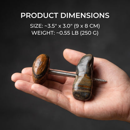 Natural Stone Purse Hook: Heavy Duty Bag Hanger & Backpack Wall – natural stone wall hook or rack – alternate view