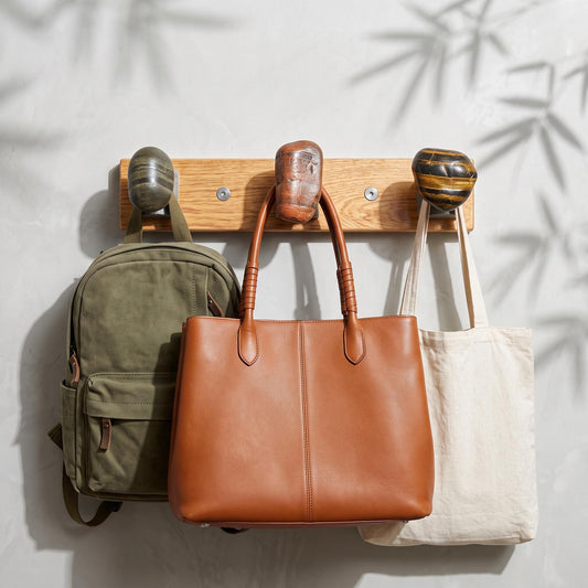 Natural Stone Purse Hook: Heavy Duty Bag Hanger & Backpack Wall – natural stone wall hook or rack – primary product view