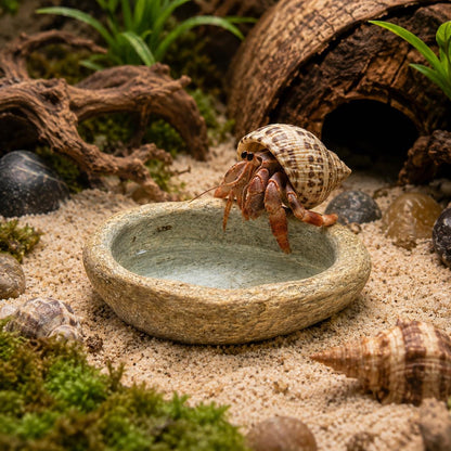Hermit Crab Food Bowl – natural stone terrarium accessory – alternate view